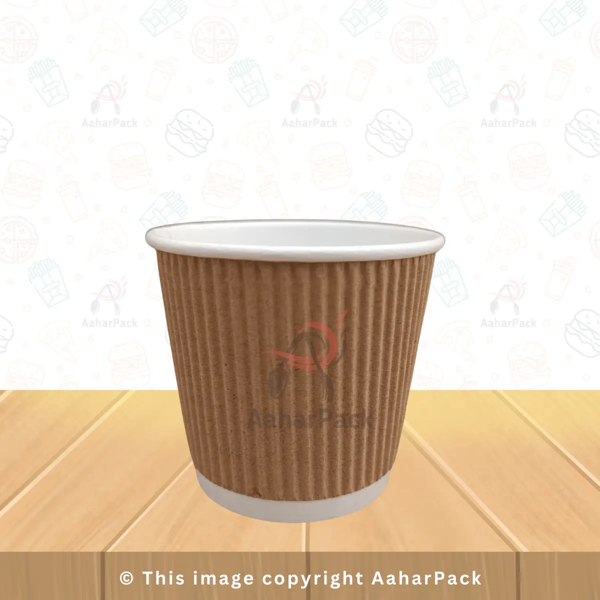 130 ML (4oz) Ripple Wall Kraft Paper Cups – 1000 Pcs | Disposable Hot Beverage Cups